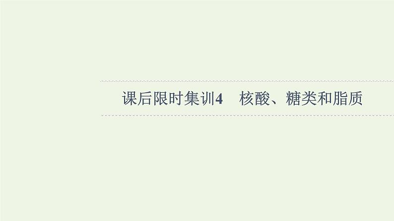 高考生物一轮复习课后集训4核酸糖类和脂质课件01