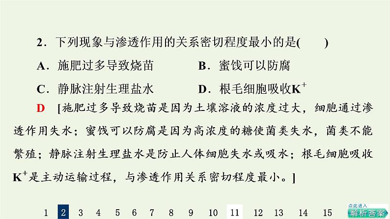 高考生物一轮复习课后集训7细胞的物质输入与输出课件第5页