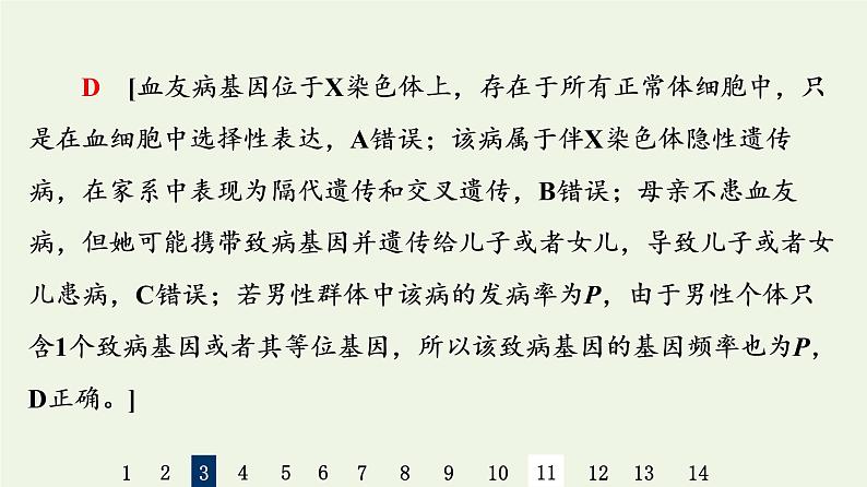 高考生物一轮复习课后集训17基因在染色体上和伴性遗传课件第7页