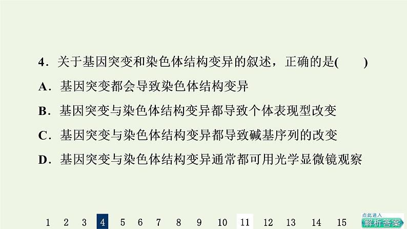 高考生物一轮复习课后集训21基因突变和基因重组课件第7页