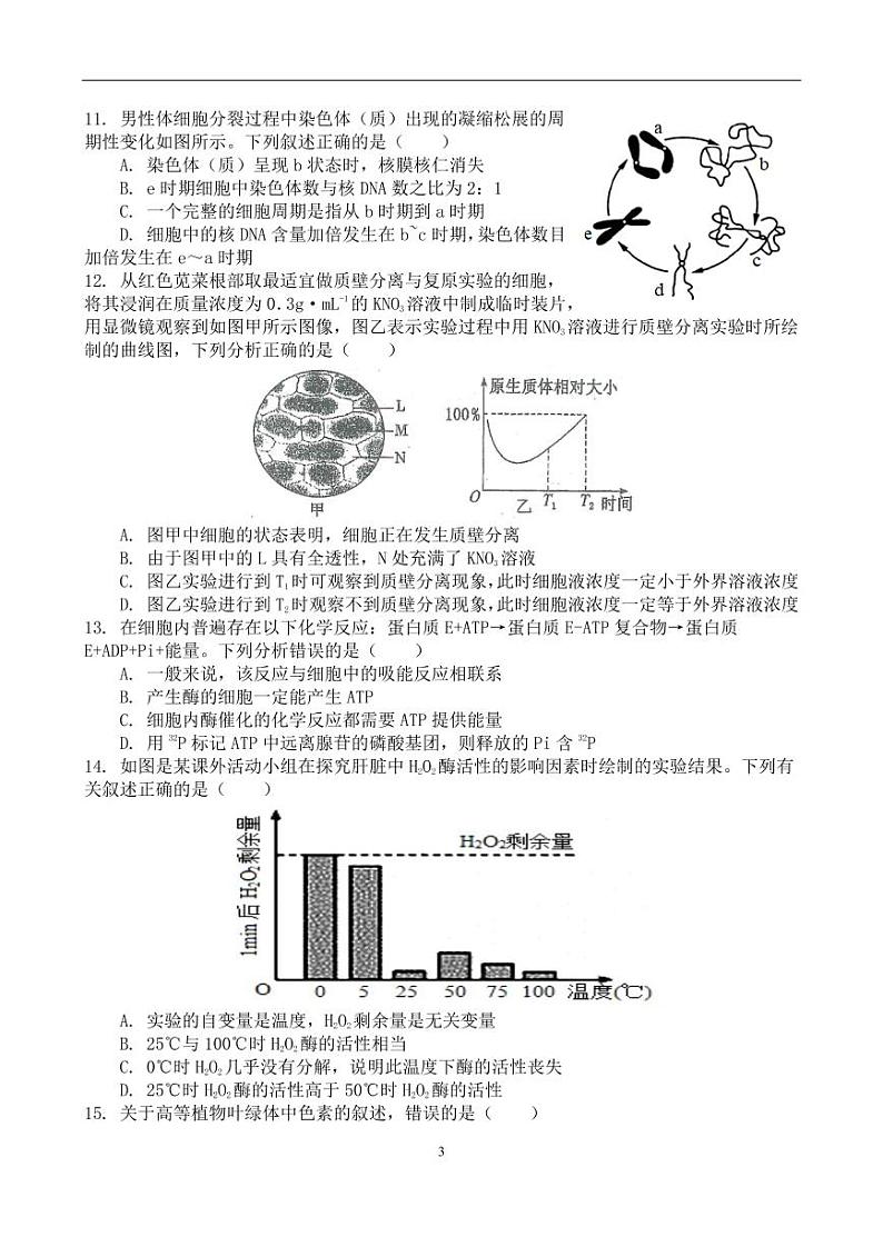2021-2022学年广东省兴宁市高一上学期年级生物竞赛试题（样题）PDF第3页
