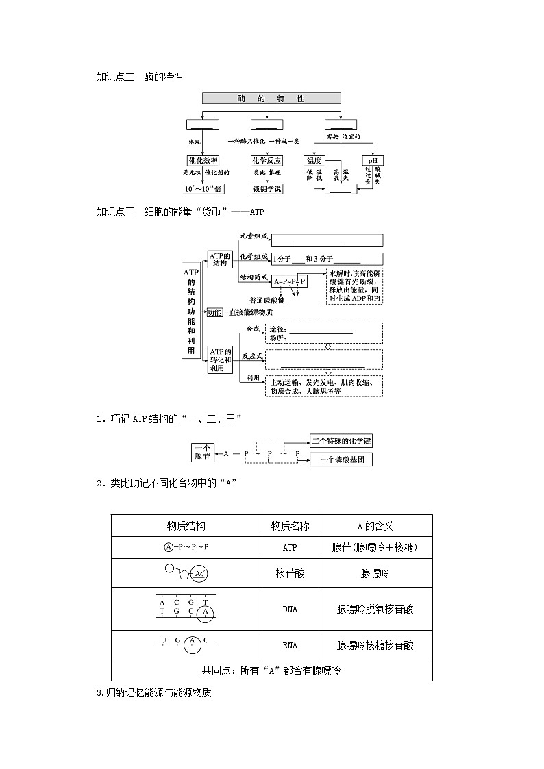 新教材高考生物一轮复习第三单元细胞的能量供应和利用1酶与ATP课前学案必修1第2页
