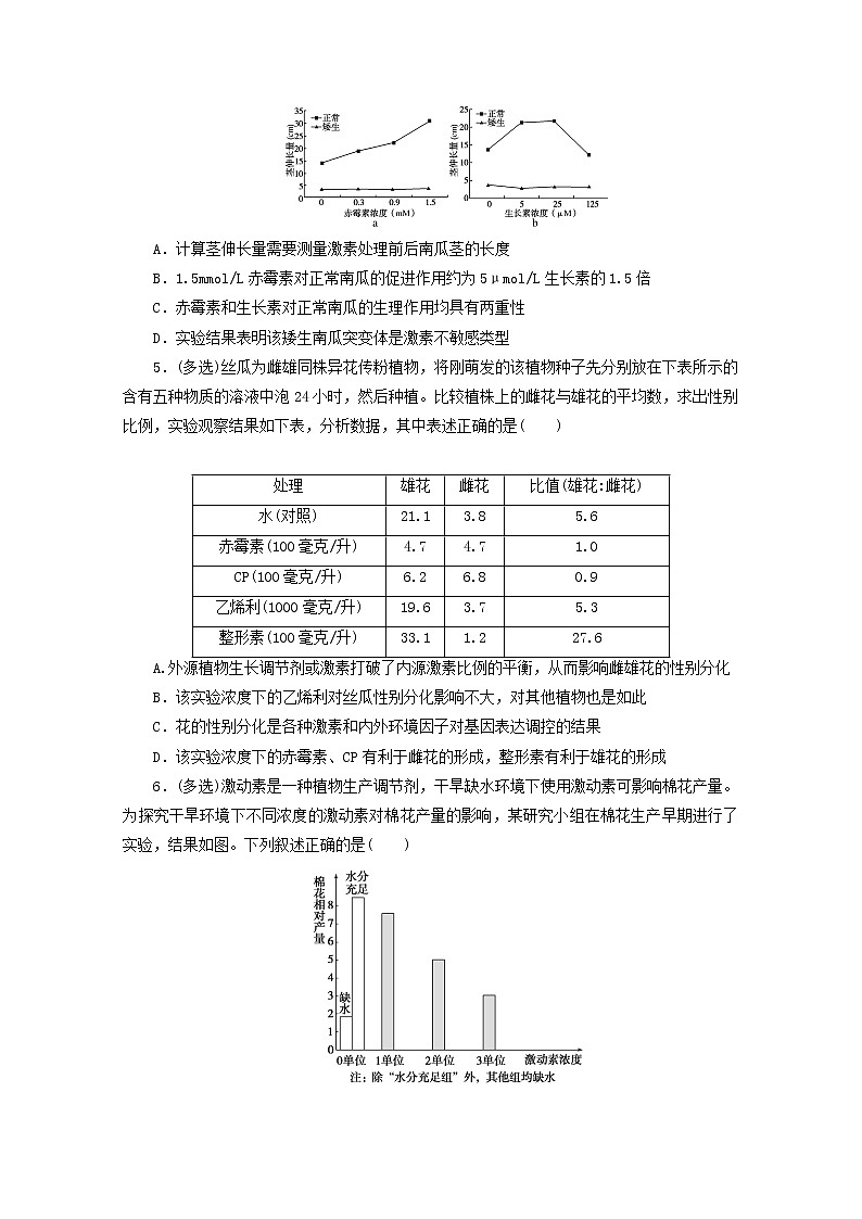新教材高考生物一轮复习课后检测32植物的激素调节二含解析第2页