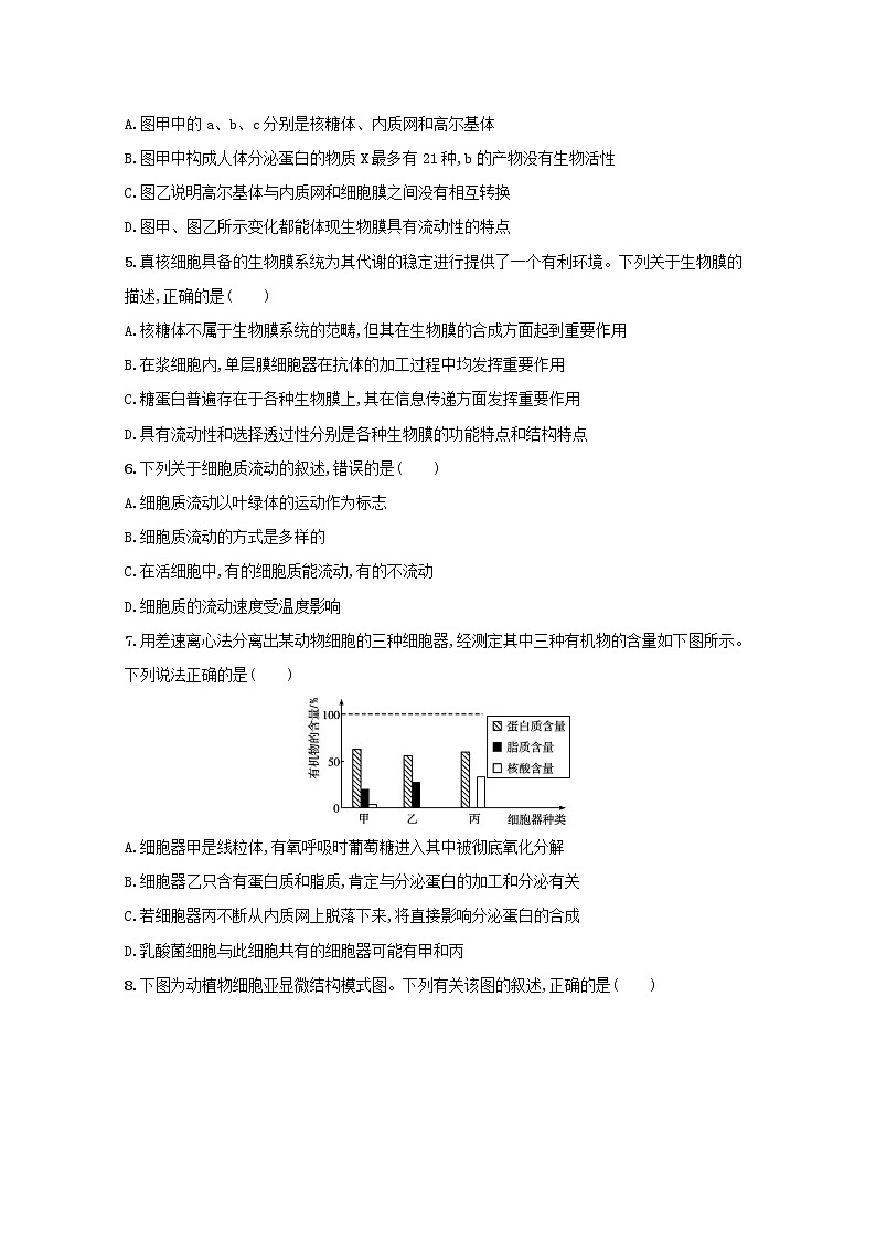 新教材高考生物一轮复习考点规范练6细胞器之间的分工合作含解析新人教版第2页