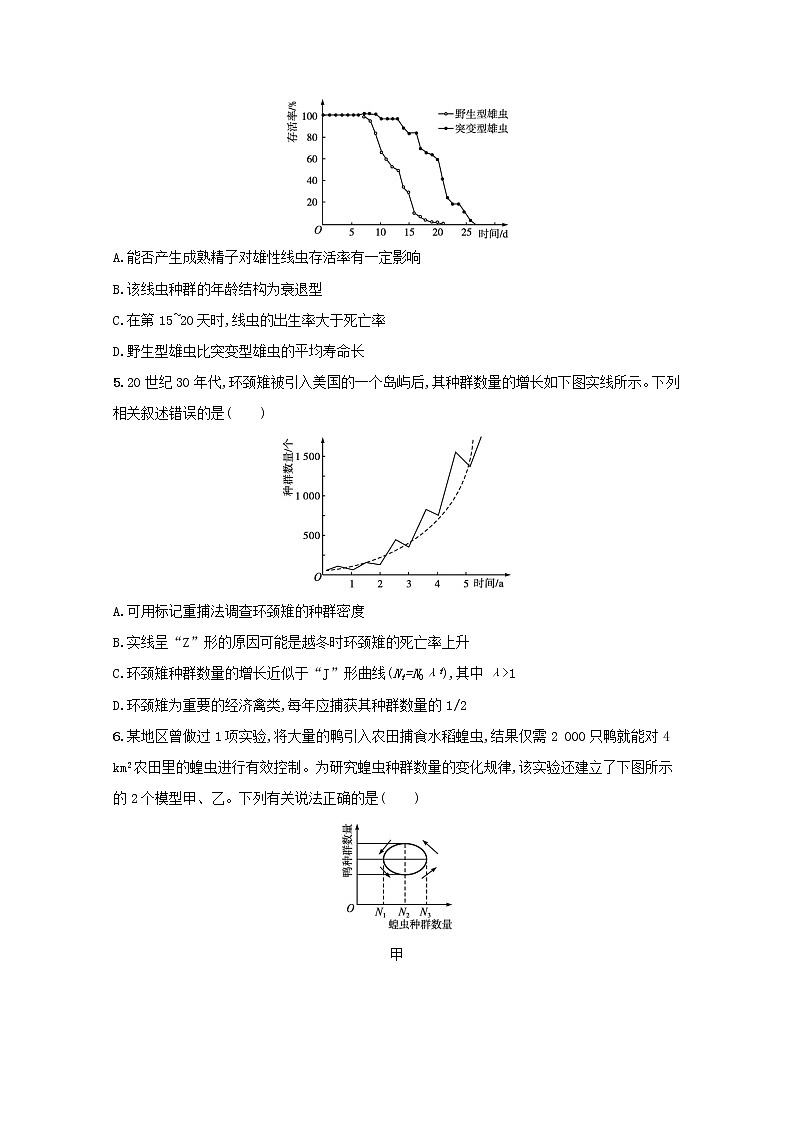 新教材高考生物一轮复习考点规范练29种群及其动态含解析新人教版第2页