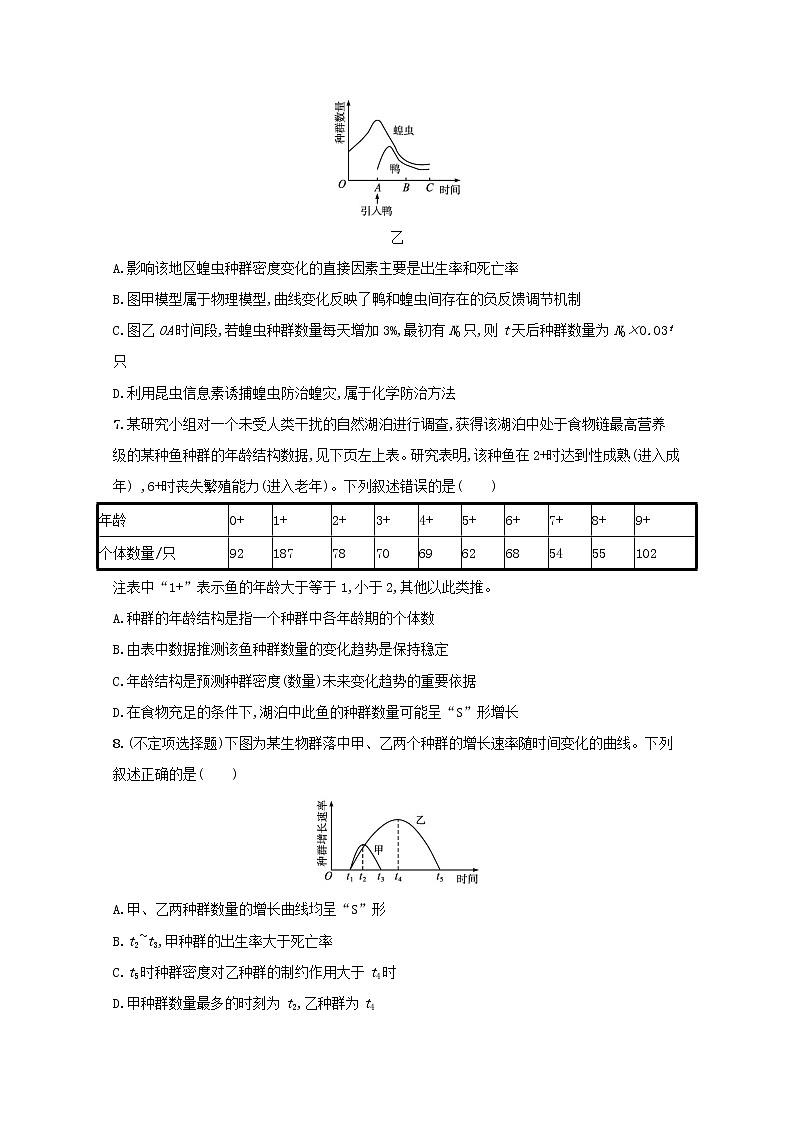 新教材高考生物一轮复习考点规范练29种群及其动态含解析新人教版第3页