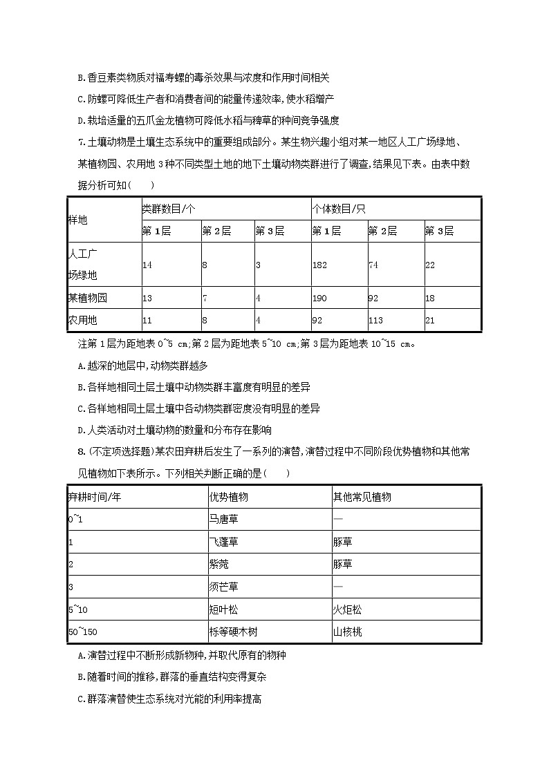 新教材高考生物一轮复习考点规范练30群落及其演替含解析新人教版第3页