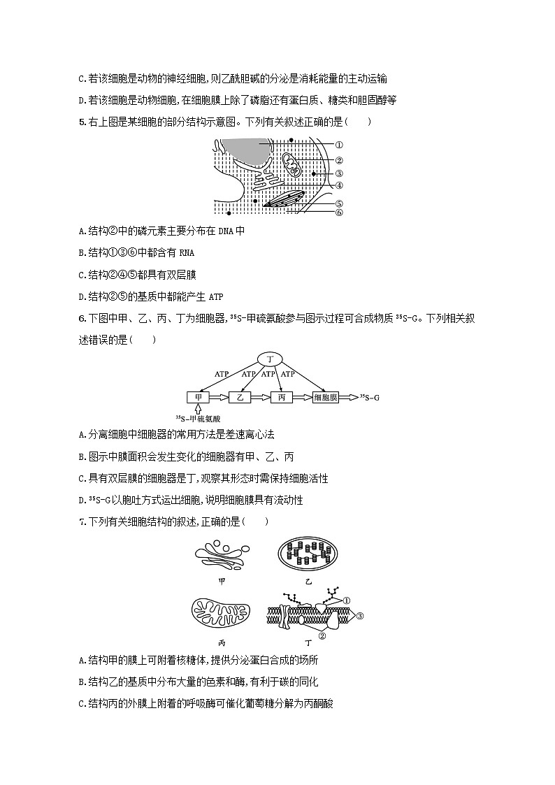 新教材高考生物一轮复习单元目标检测卷二细胞的基本结构细胞的物质输入和输出含解析新人教版第2页