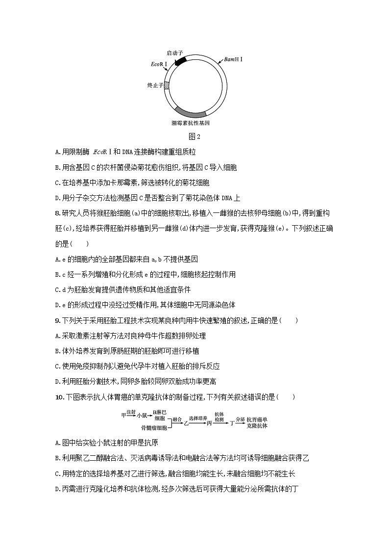 新教材高考生物一轮复习单元目标检测卷十一细胞工程基因工程及生物技术的安全性与伦理问题含解析新人教版03