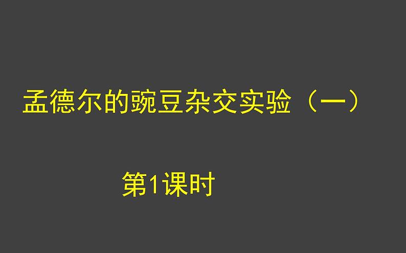 1.1 孟德尔的豌豆杂交实验（一）第1课时 课件-人教版（2019）高中生物必修2遗传与进化第1页