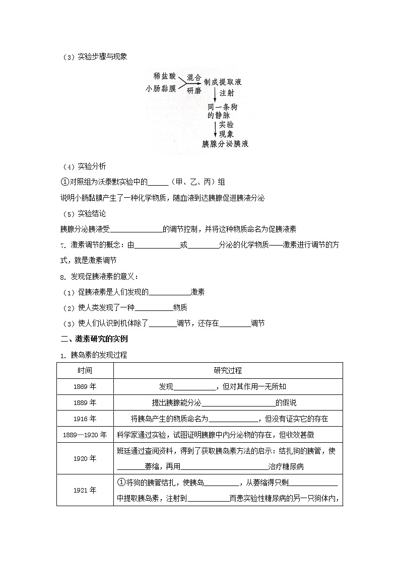 3.1激素与内分泌系统 学案【新教材】人教版（2019）高中生物选择性必修一第2页