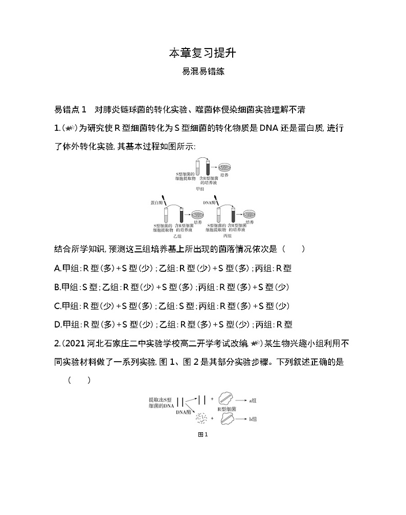 第三章复习提升-2022版生物必修第二册人教版（2019） 同步练习 （Word含解析）第1页