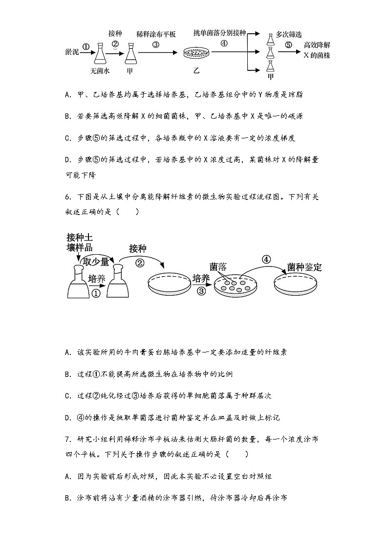 1.2微生物的选择培养和计数 导学案—③训练案【新教材】2020-2021学年人教版（2019）高二生物选择性必修三03