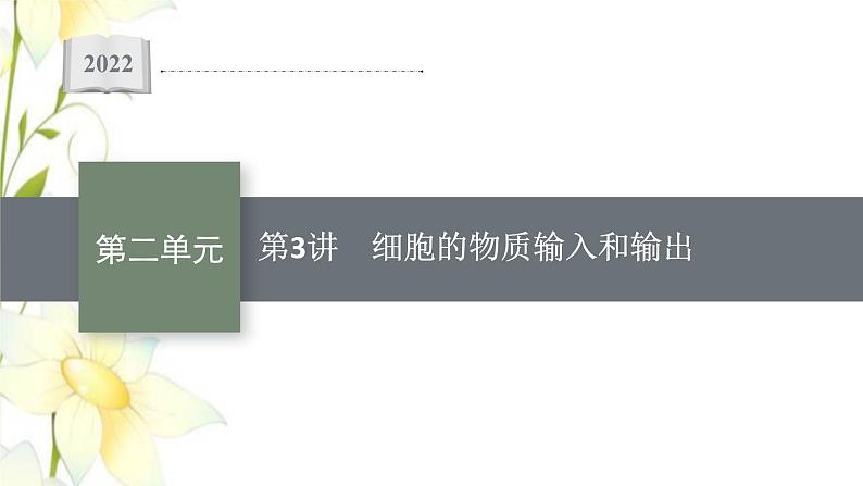 新教材高考生物一轮复习第二单元细胞的基本结构细胞的物质输入和输出第3讲细胞的物质输入和输出课件新人教版01