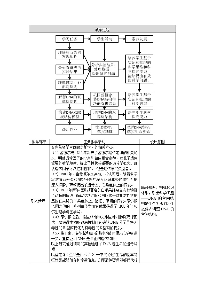 高一生物学(人教版2019)必修二 DNA的结构 课件+教案+导学案+学习任务单+同步练习含答案02