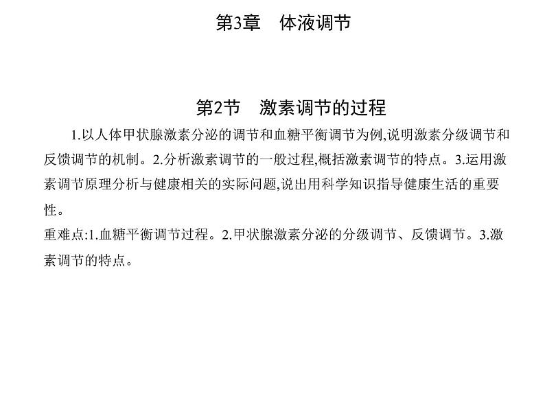 2021-2022学年高中生物新人教版选择性必修1 激素调节的过程（22张）  课件第1页