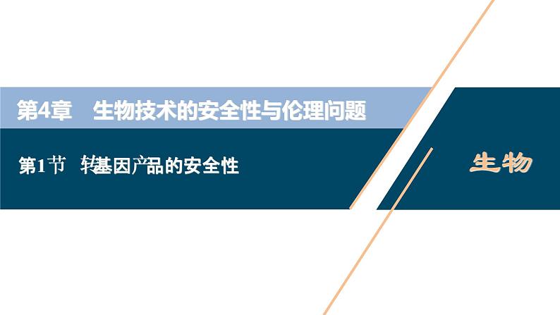 2021-2022学年高中生物新人教版选择性必修3 转基因产品的安全性（21张）  课件第1页
