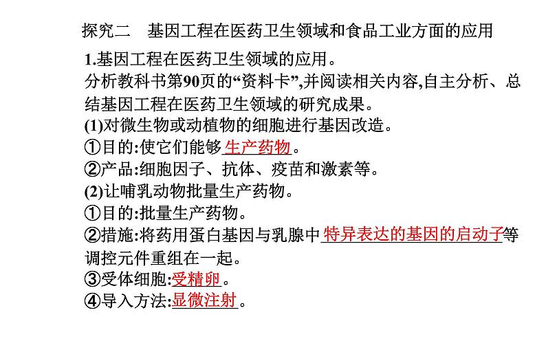 2021-2022学年高中生物新人教版选择性必修3 基因工程的应用  课件（18张）第5页