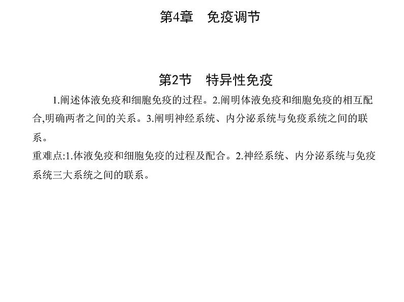 2021-2022学年高中生物新人教版选择性必修1  第4章 第2节　特异性免疫 课件（18张）第1页