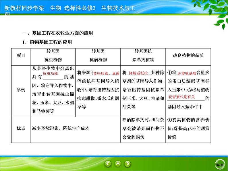 2021-2022学年高中生物新人教版选择性必修3 基因工程的应用 课件（89张）第4页