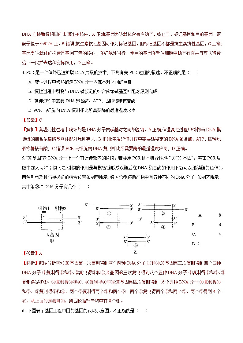 3.2 基因工程的基本操作程序 练习 高中生物新人教版选择性必修3（2022年）02