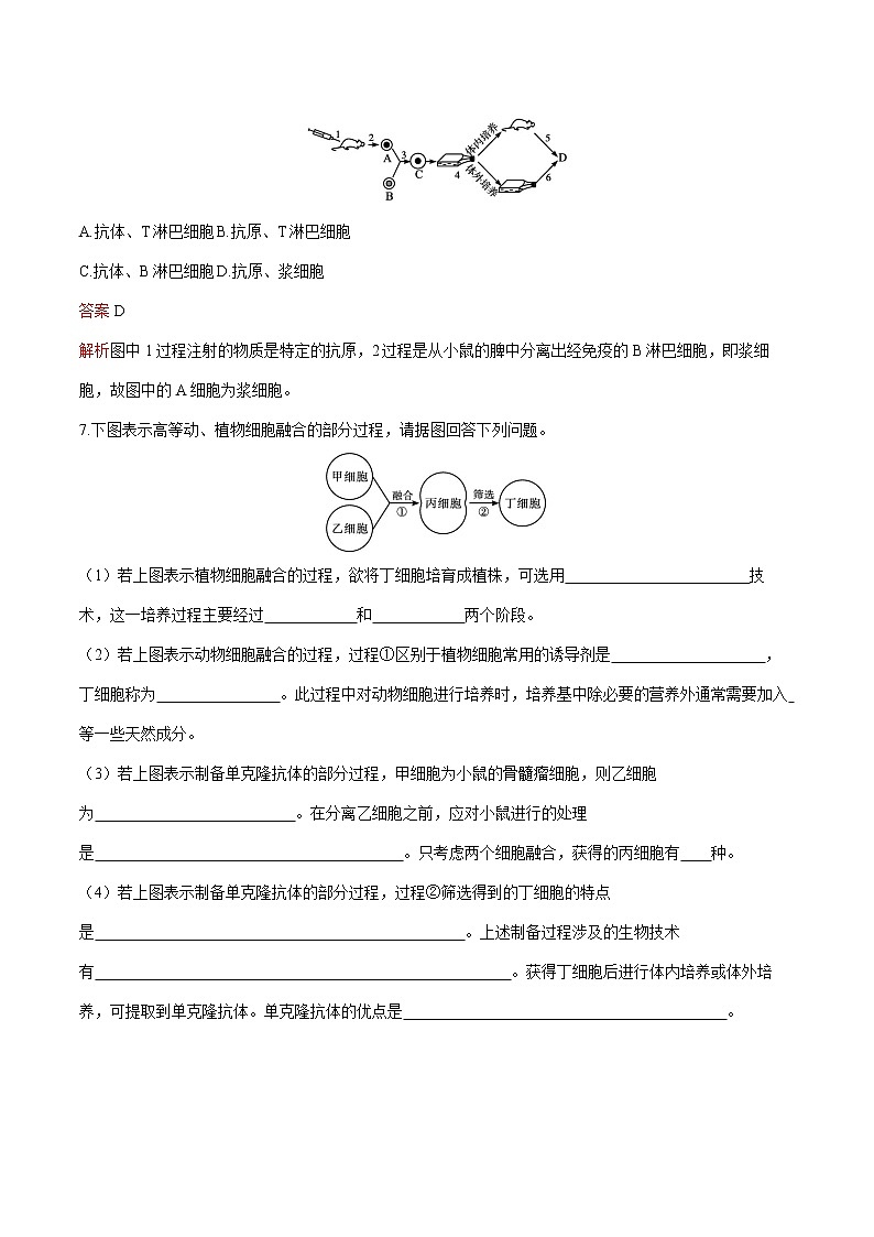 第2章 第2节 二 动物细胞融合技术与单克隆抗体 练习 高中生物新人教版选择性必修3（2022年）03