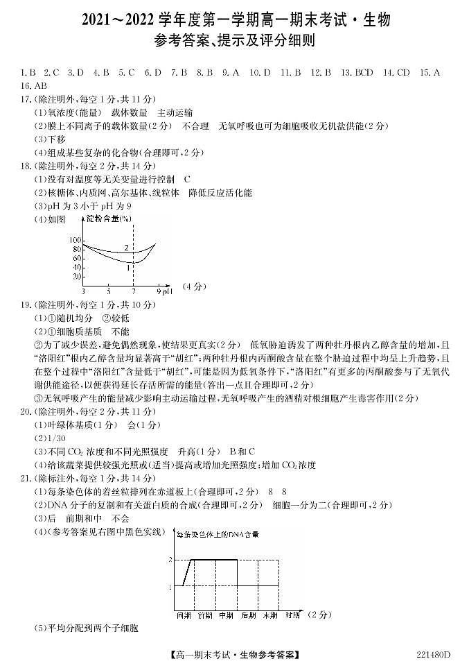 安徽省合肥市第六中学、第八中学、168中学等校2021-2022学年高一上学期期末考试生物PDF版含答案01