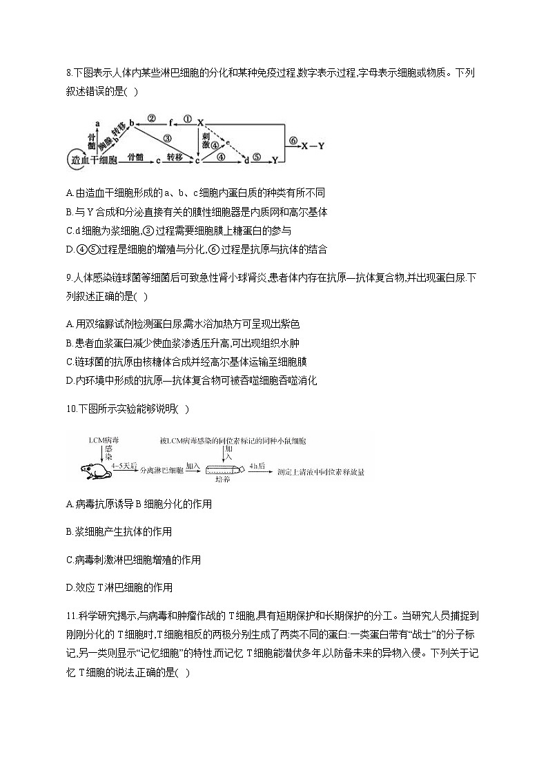 第4章 免疫调节 单元检测题 【新教材】人教版（2019）高中生物选择性必修一03