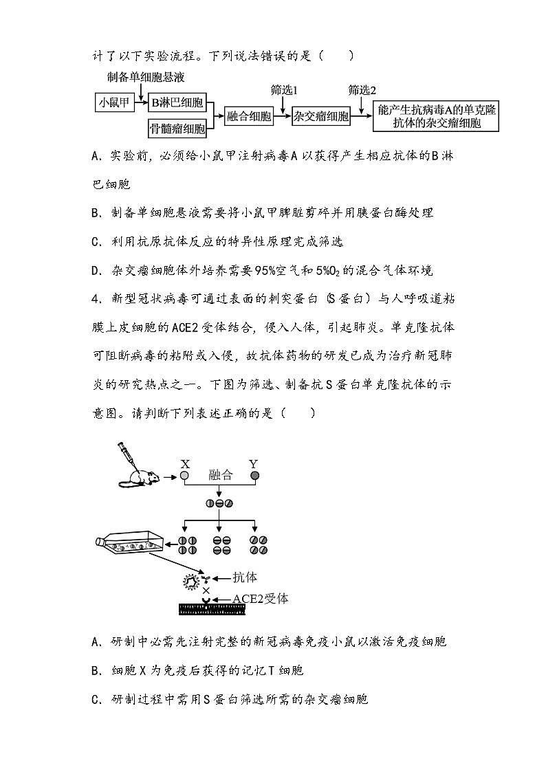 2.2.2  动物细胞工程 导学案 ③训练案【新教材】2020-2021学年人教版（2019）高二生物选择性必修三02