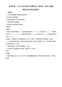 2022届云南省昆明市一中高三第四次一轮复习检测生物试题含解析