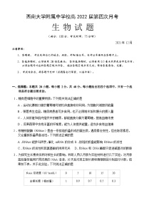 重庆市西南大学附属中学校2021~2022学年高三上学期第四次月考生物试题