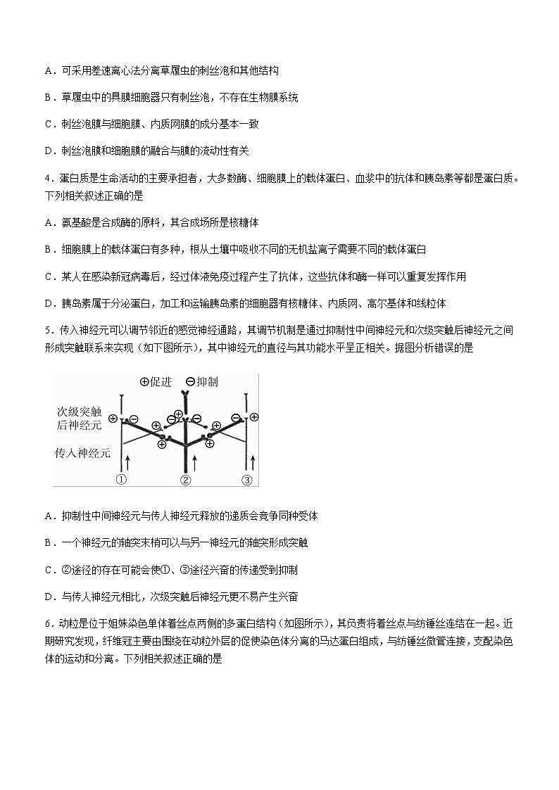 湖北省十堰市2021-2022学年高三上学期元月调研考试生物试题第2页