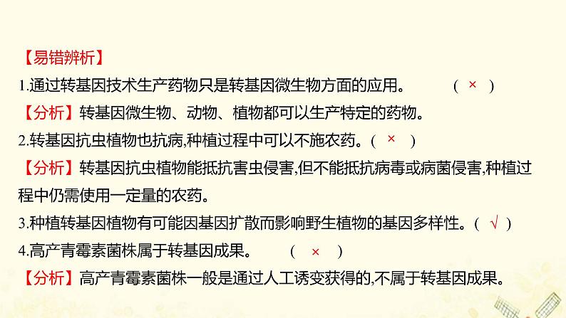 高中生物专题4生物技术的安全性和伦理问题1转基因产品的安全性课件新人教版选修306