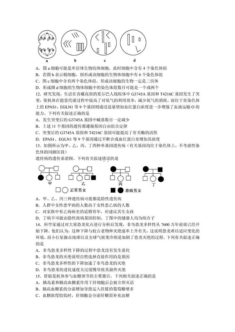 2022届河南省名校联盟高三上学期9月联考生物试题（PDF版）第3页