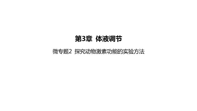 2021-2022学年高中生物新人教版选择性必修1  第3章 微专题2 探究动物激素功能的实验方法 课件（24张）第1页