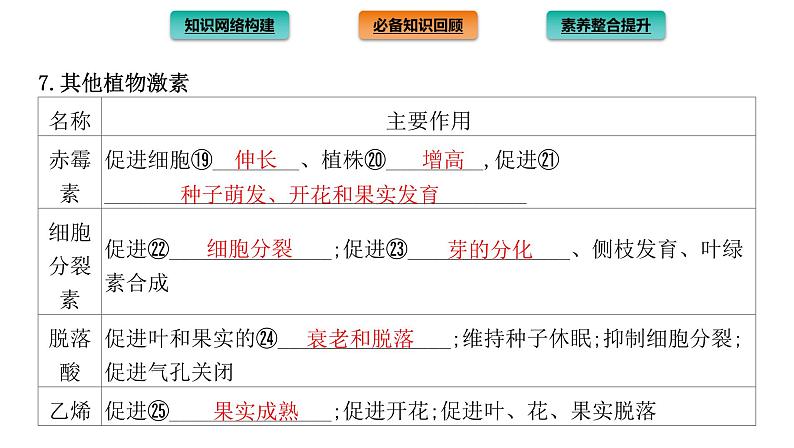 2021-2022学年高中生物新人教版选择性必修1  第5章 植物生命活动的调节 章末总结 课件（36张）第6页