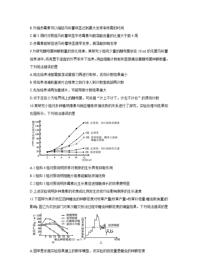 山东省威海市2021-2022学年高二上学期期末考试生物含答案第3页