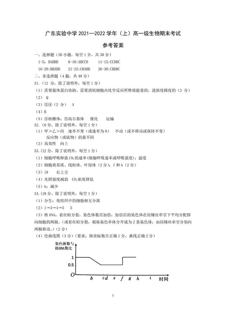 广东实验中学2021-2022学年高一上学期期末考试生物PDF版含答案（可编辑）01