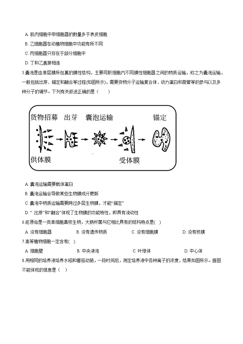 第二章 细胞的结构和生命活动 单元检测-2021-2022学年高一生物课后培优练（苏教版2019必修1）02
