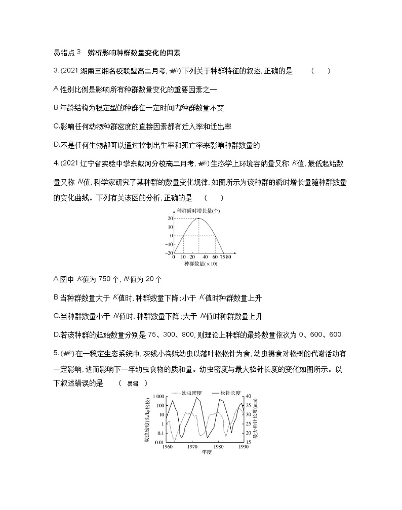 第一章复习提升-2022版生物选择性必修2人教版（2019） 同步练习 （Word含解析）02