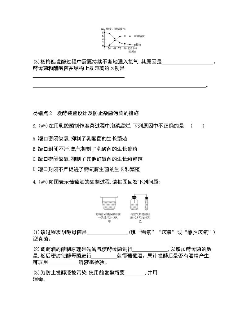 专题1 本专题复习提升-2022版生物选修1 人教版（新课标） 同步练习 （Word含解析）02