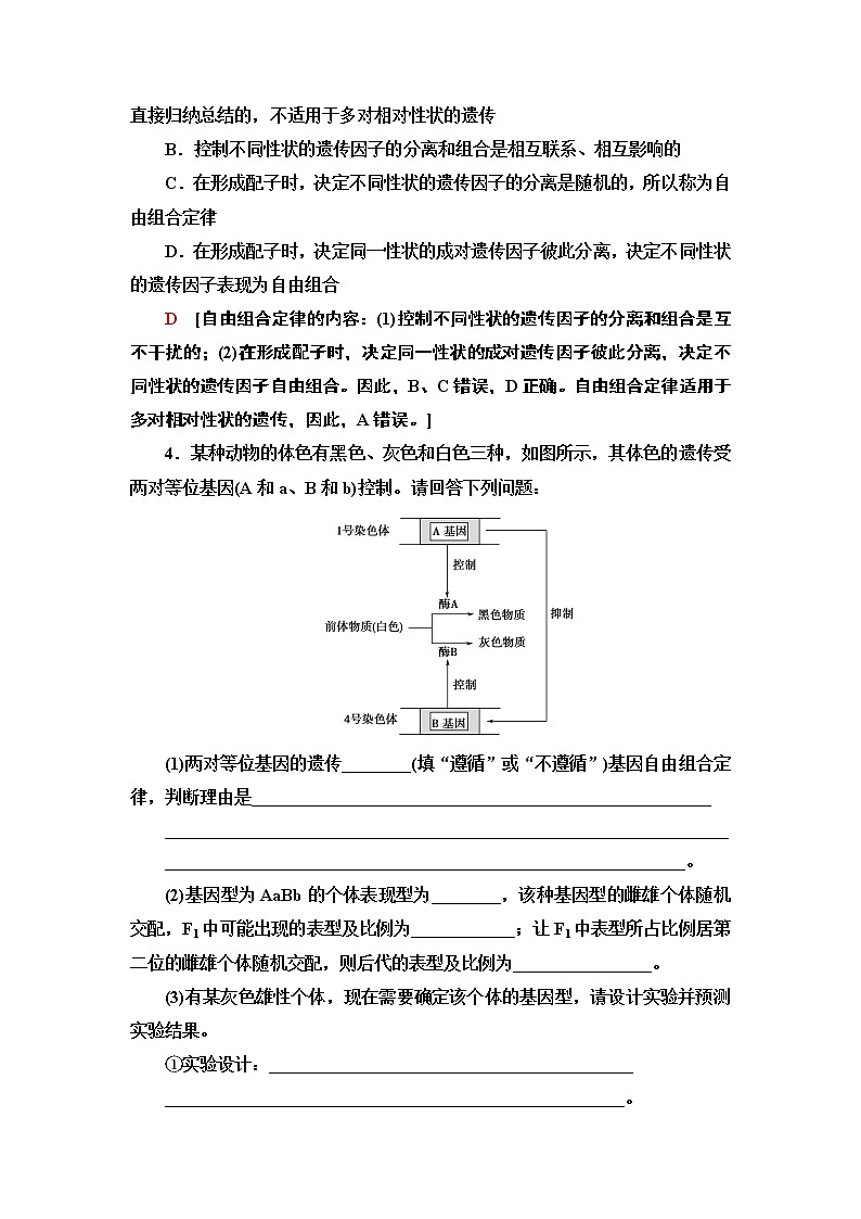 课时作业6 自由组合定律【新教材】苏教版（2019）高中生物必修二第2页