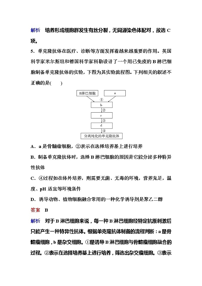 2021-2022学年高中生物新人教版选择性必修3 动物细胞融合技术与单克隆抗体 作业 练习03