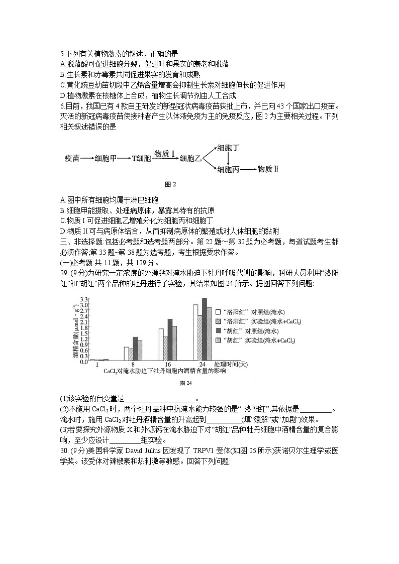 2022届云南省师范大学附属中学高三高考适应性月考卷（六）理科综合生物试题含答案第2页
