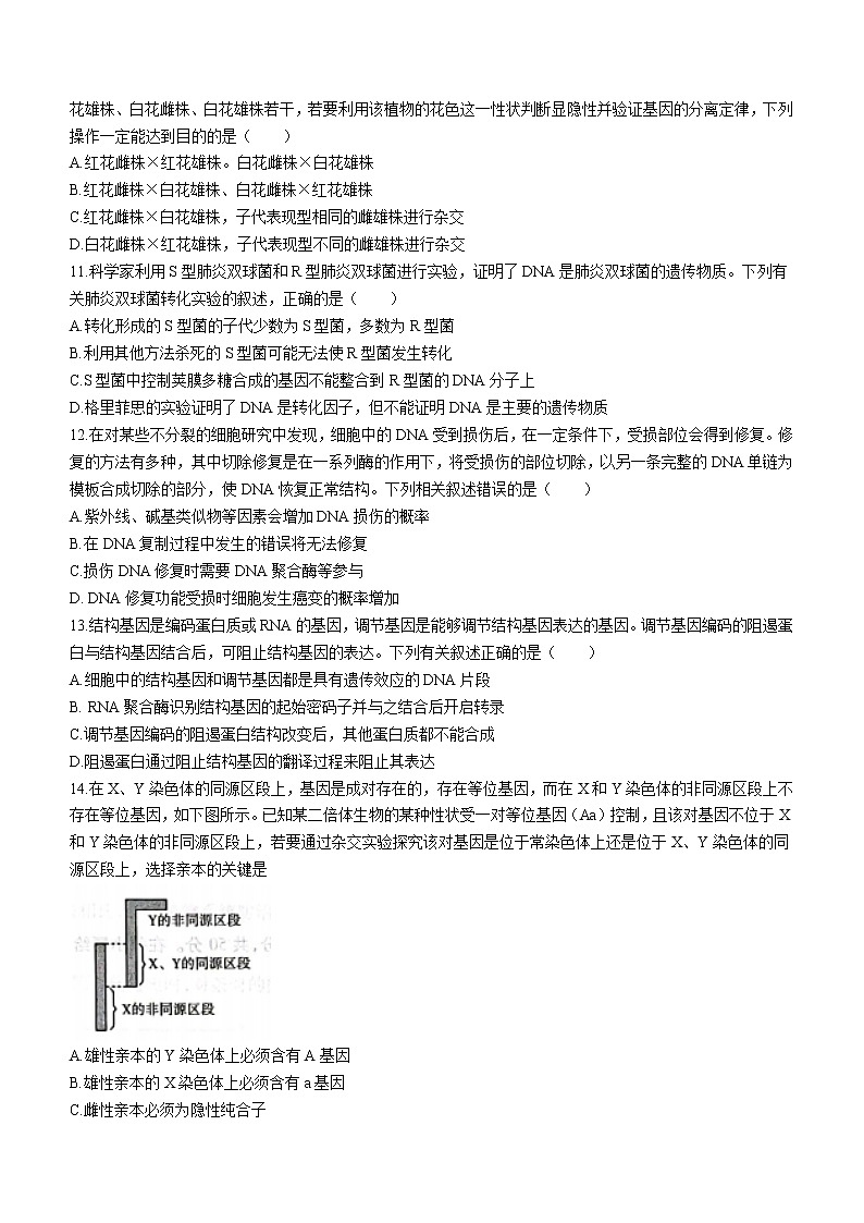 2022届河南省顶级中学高三上学期阶段性测试一生物试题含解析第3页