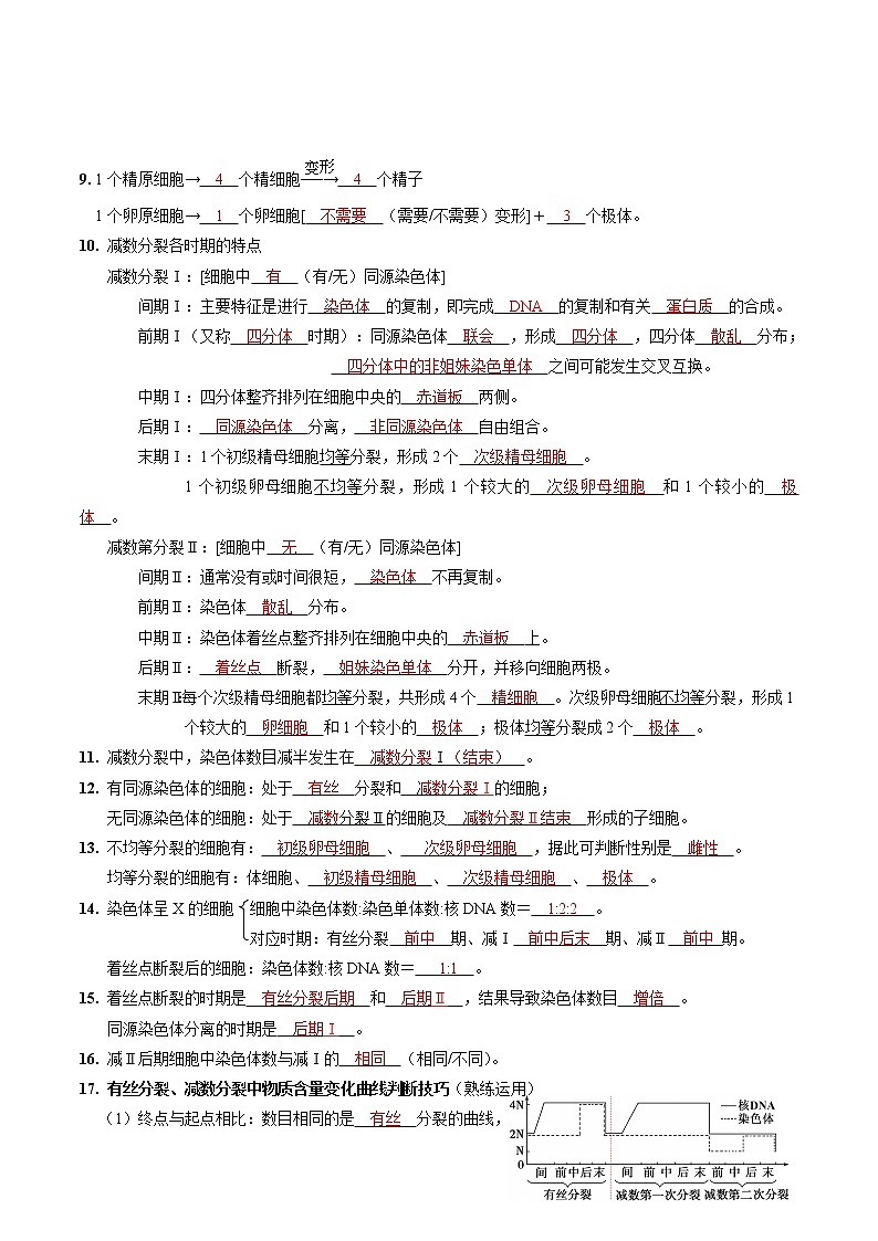 第二章 基因和染色体的关系（教师版）必背知识 高中生物新人教版必修2（2022年）第2页