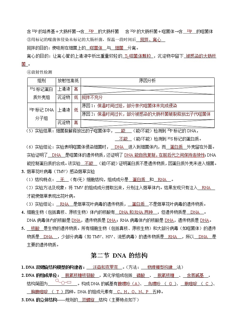 第三章 基因的本质（教师版）必背知识 高中生物新人教版必修2（2022年）02