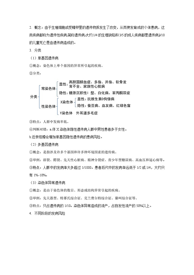 4.4 人类遗传病是可以检测和预防的 教学设计-浙科版高中生物必修2遗传与进化第2页
