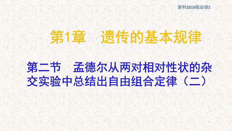 1.2.2 孟德尔从两对相对性状的杂交实验中总结出自由组合定律 课件-浙科版高中生物必修2遗传与进化(共17张PPT)01