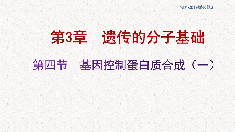 3.4.1 基因控制蛋白质合成 课件-浙科版高中生物必修2遗传与进化(共16张PPT)01